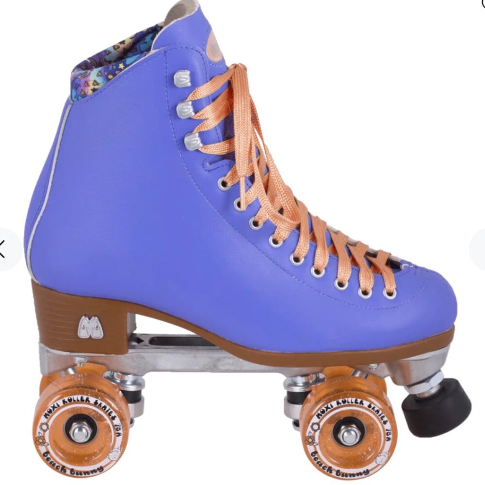 Sz 7 Moxi Beach Bunny Vegan Roller Skates - Periwinkle Sunset - Worn 2x